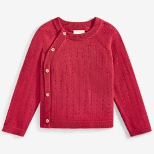 First Impressions Baby Cotton Side Button Sweate Emboldened
