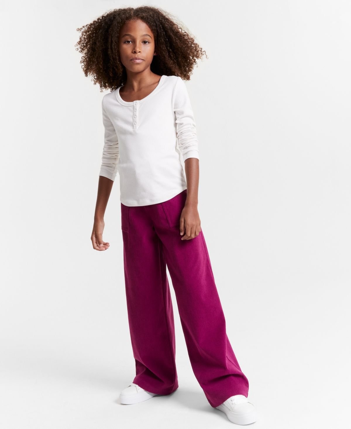 Epic Threads Little Big Girls Ribbed-Knit Snowfall White
