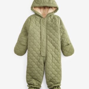 First Impressions Baby Girls Hooded Quilted Foot Aged Pine