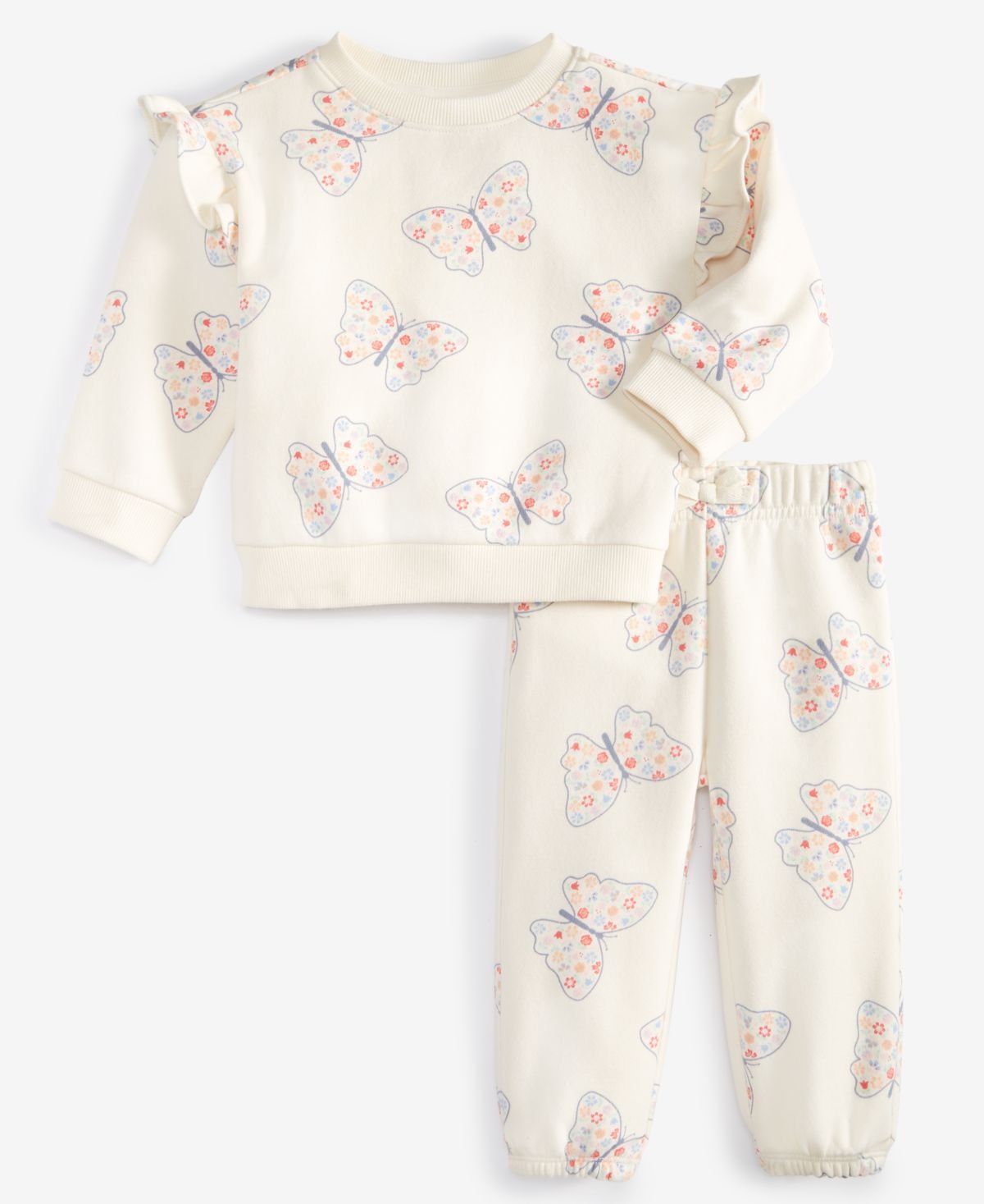 First Impressions Baby Girls Butterfly-Print Fle Vintage Cr