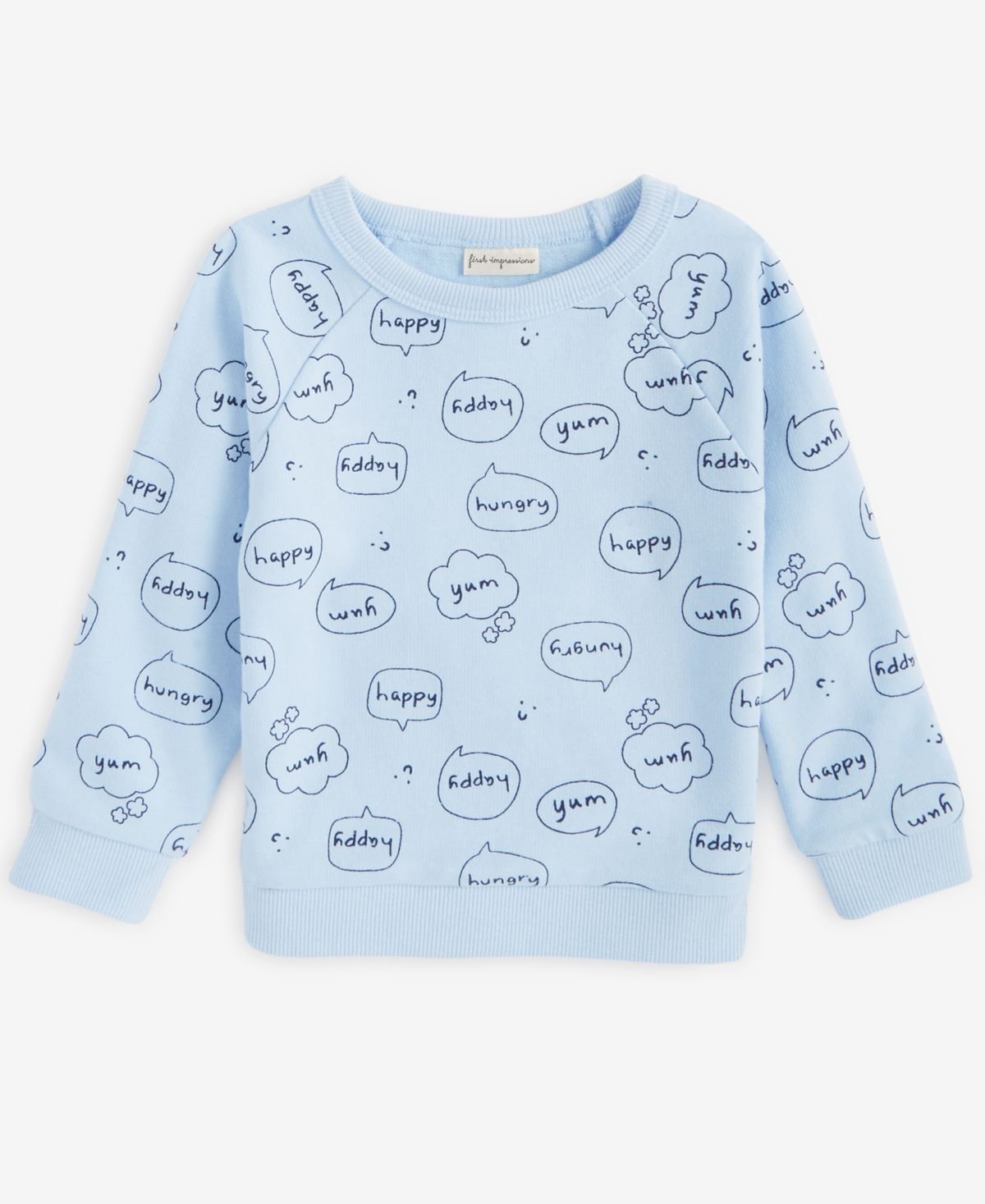 First Impressions Baby Long-Sleeve Word Bubble F Pale Sprin