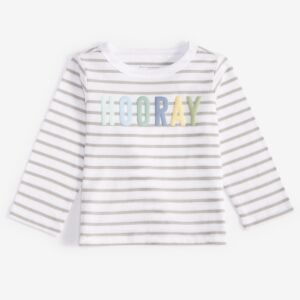 First Impressions Baby Girls Long-Sleeve Hooray Fresh Whit