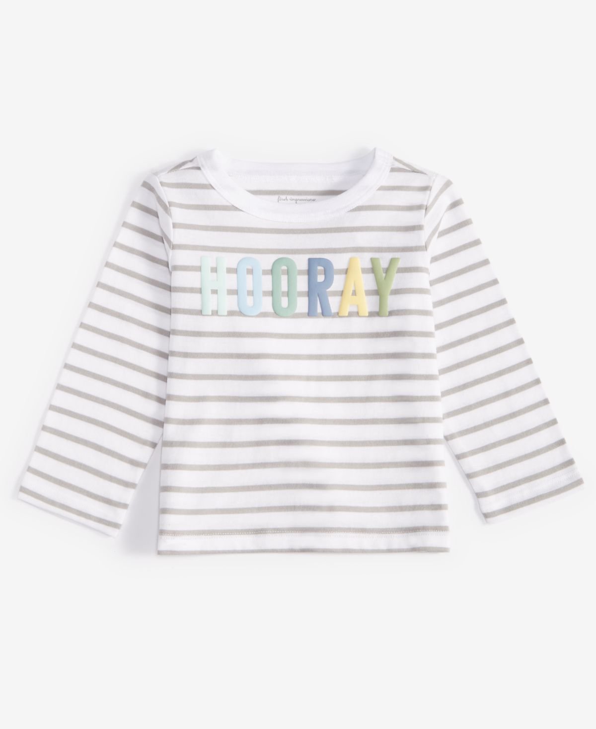 First Impressions Baby Girls Long-Sleeve Hooray Fresh Whit