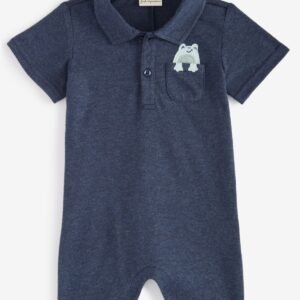 First Impressions Baby Boys Frog Pocket Collared Indigo Hth