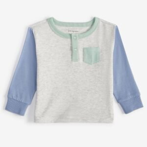 First Impressions Baby Boys Long-Sleeve Colorblo Slate Hthr