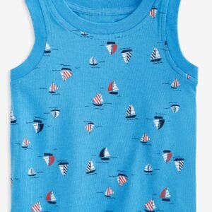 First Impressions Baby Boys Sailboat-Print Tank Blue Bay