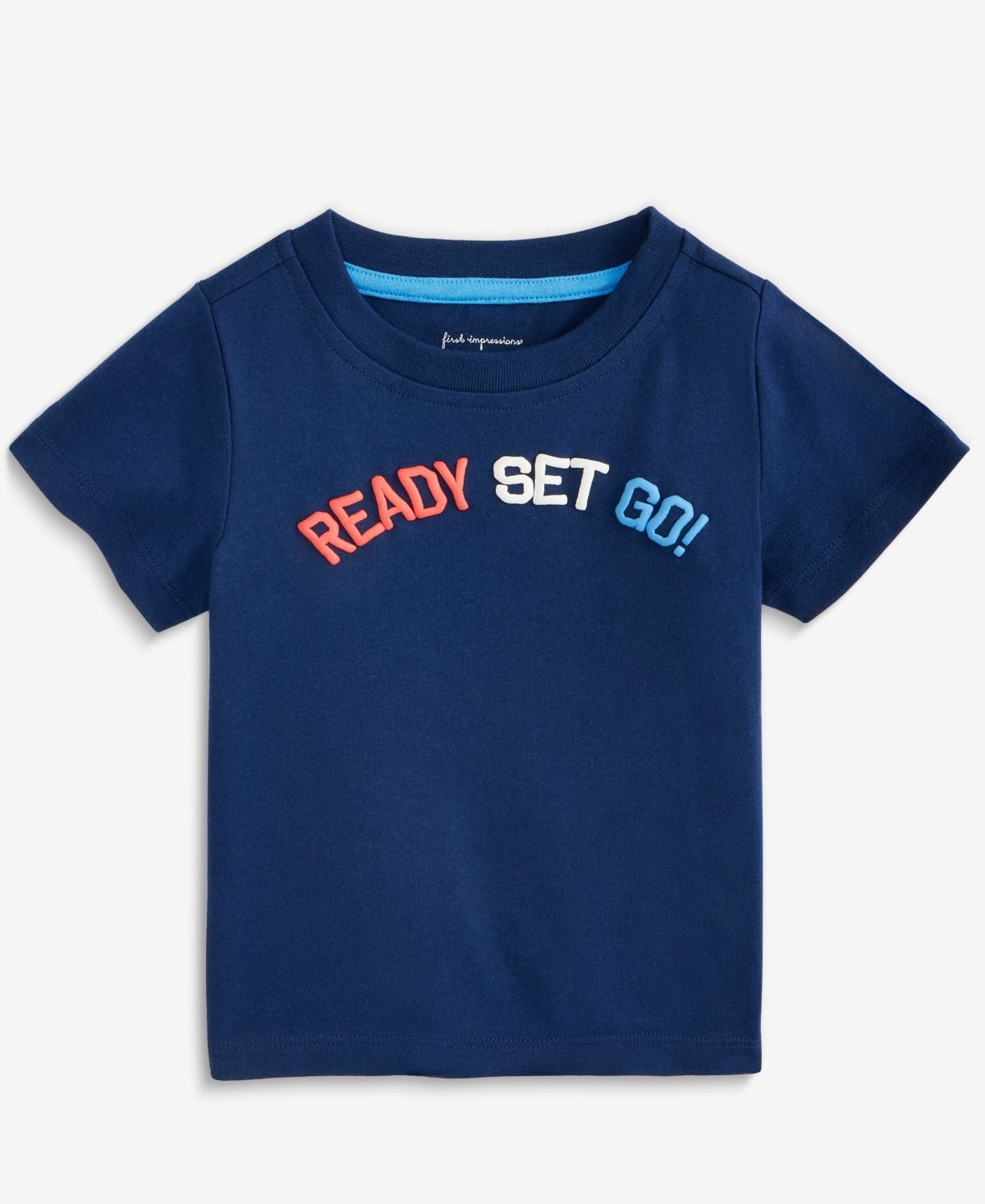 First Impressions Baby Boys Ready Set Go Graphic Navy Sea