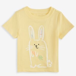 First Impressions Baby Boys Big Bunny Graphic T- Banana Whi