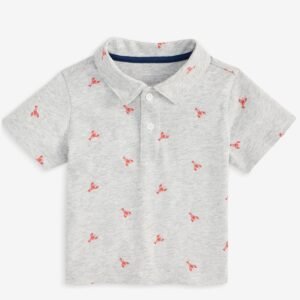 First Impressions Baby Boys Lobster Dash Printed Slate Hthr