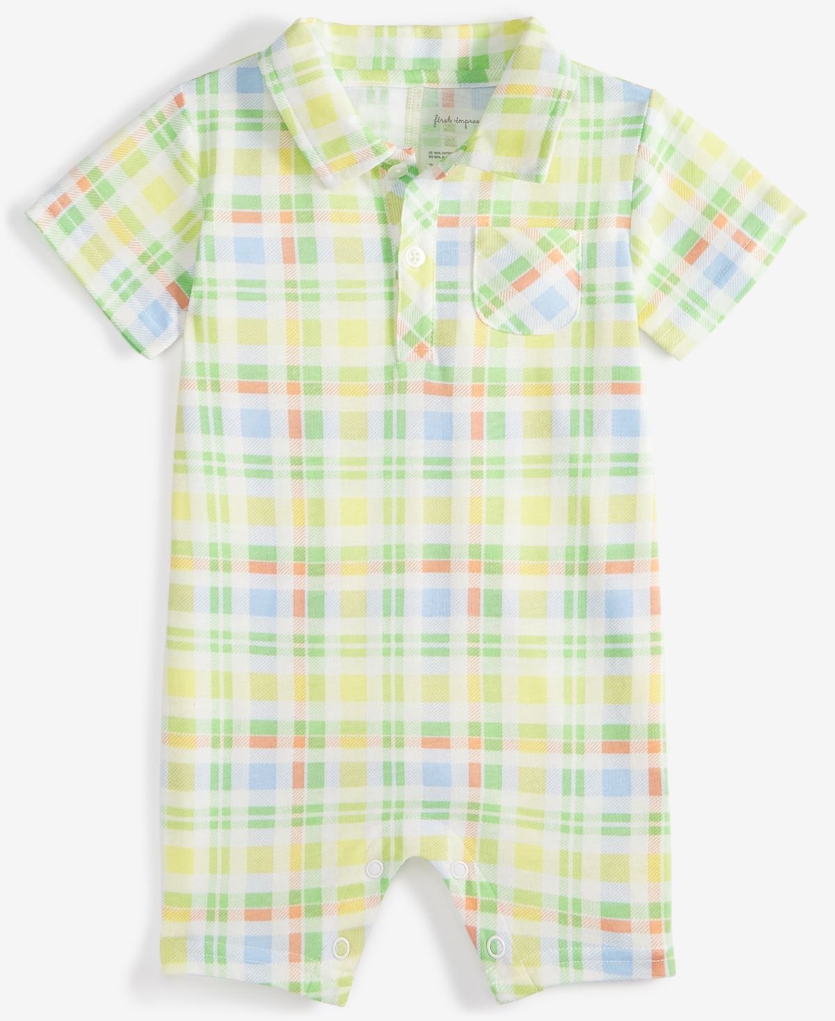 First Impressions Baby Boys Park Plaid Sunsuit Angel Whit