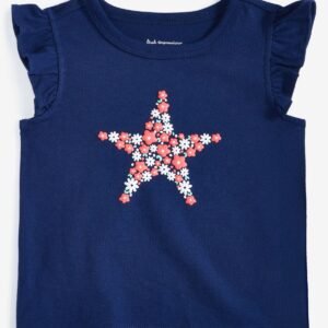 First Impressions Baby Girls Flower Star Graphic Navy Sea