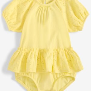 First Impressions Baby Girls Eyelet-Detail Sunsu Angel Whit