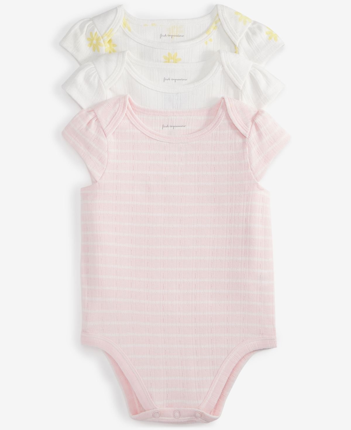 First Impressions Baby Pointelle Bodysuits, Pack Angel Whit