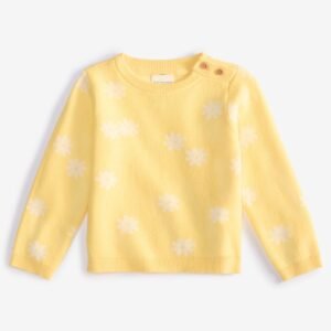 First Impressions Baby Sunflowers Cotton Sweater Buttercup