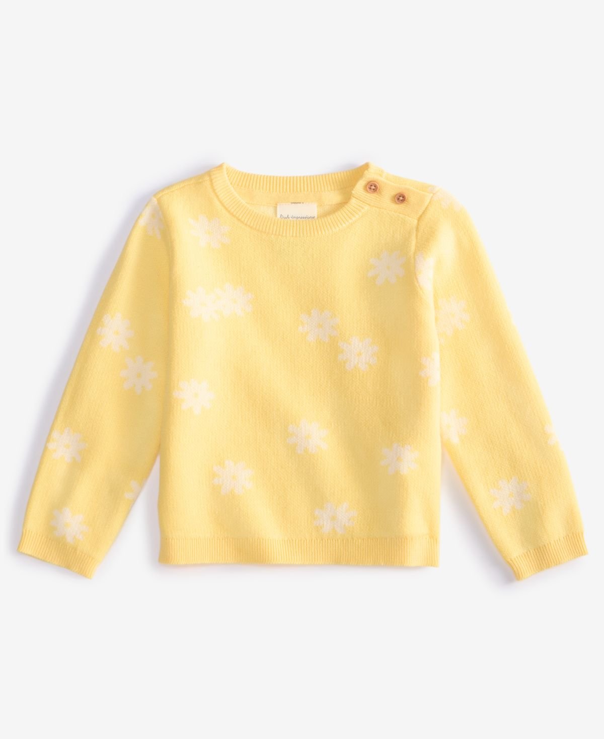 First Impressions Baby Sunflowers Cotton Sweater Buttercup