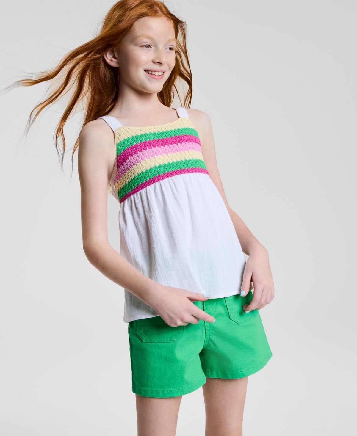 Epic Threads Big Girls Cotton Multi Crochet Bright Whi