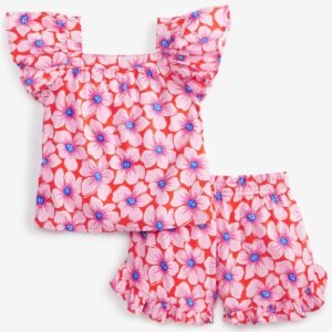 Epic Threads Girls Floral Woven Short Set, Mandarin R