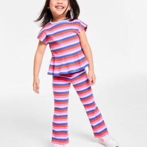 Epic Threads Toddler Girls 2-Pc. Stripe Rib Bonbon