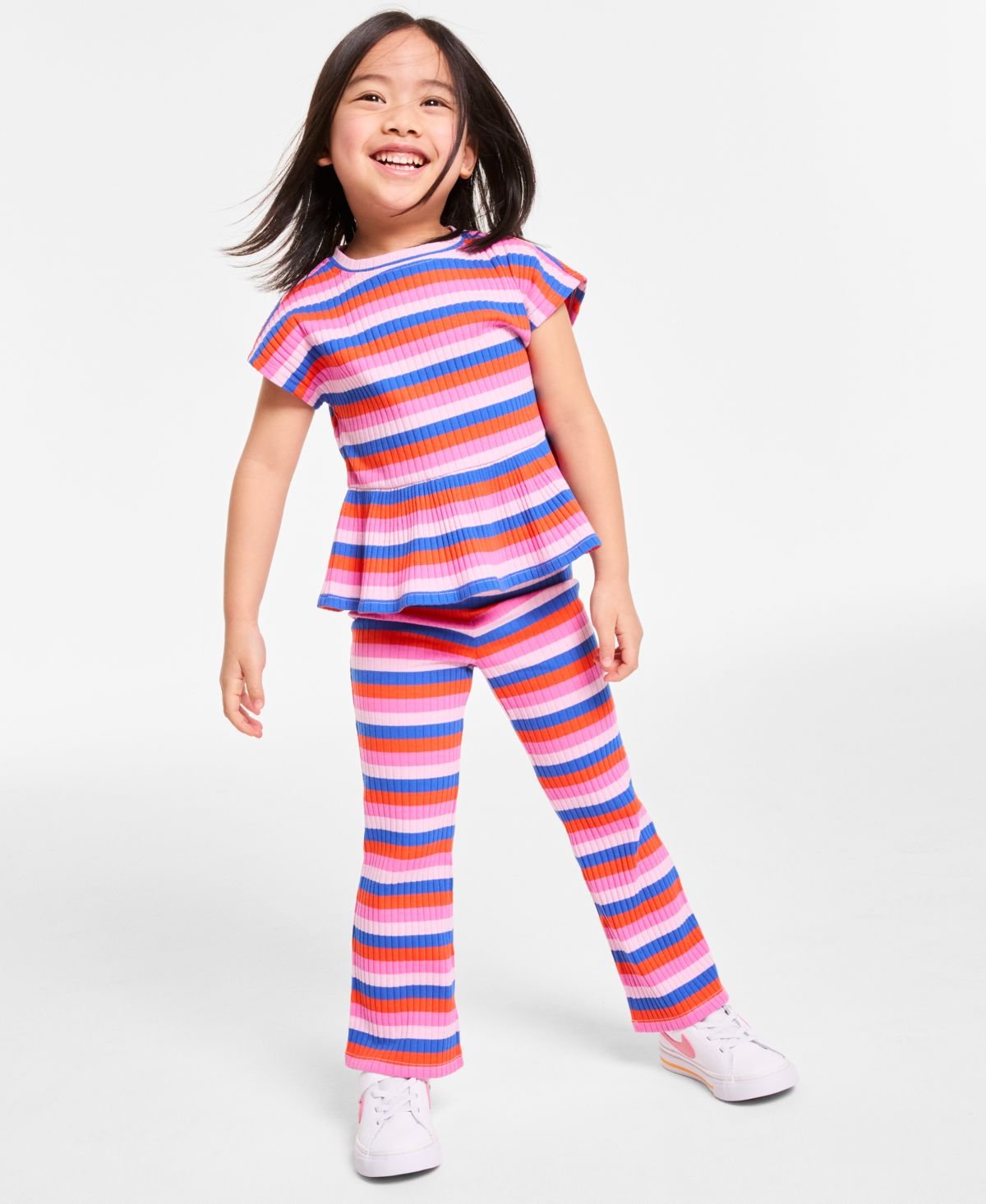 Epic Threads Toddler Girls 2-Pc. Stripe Rib Bonbon