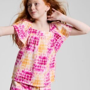 Epic Threads Girls Coast Dye Flutter Top Bright Peo