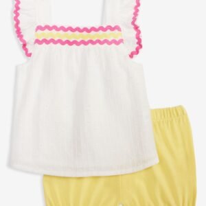 First Impressions Baby Girls Cotton Clip-Dot Top Angel White