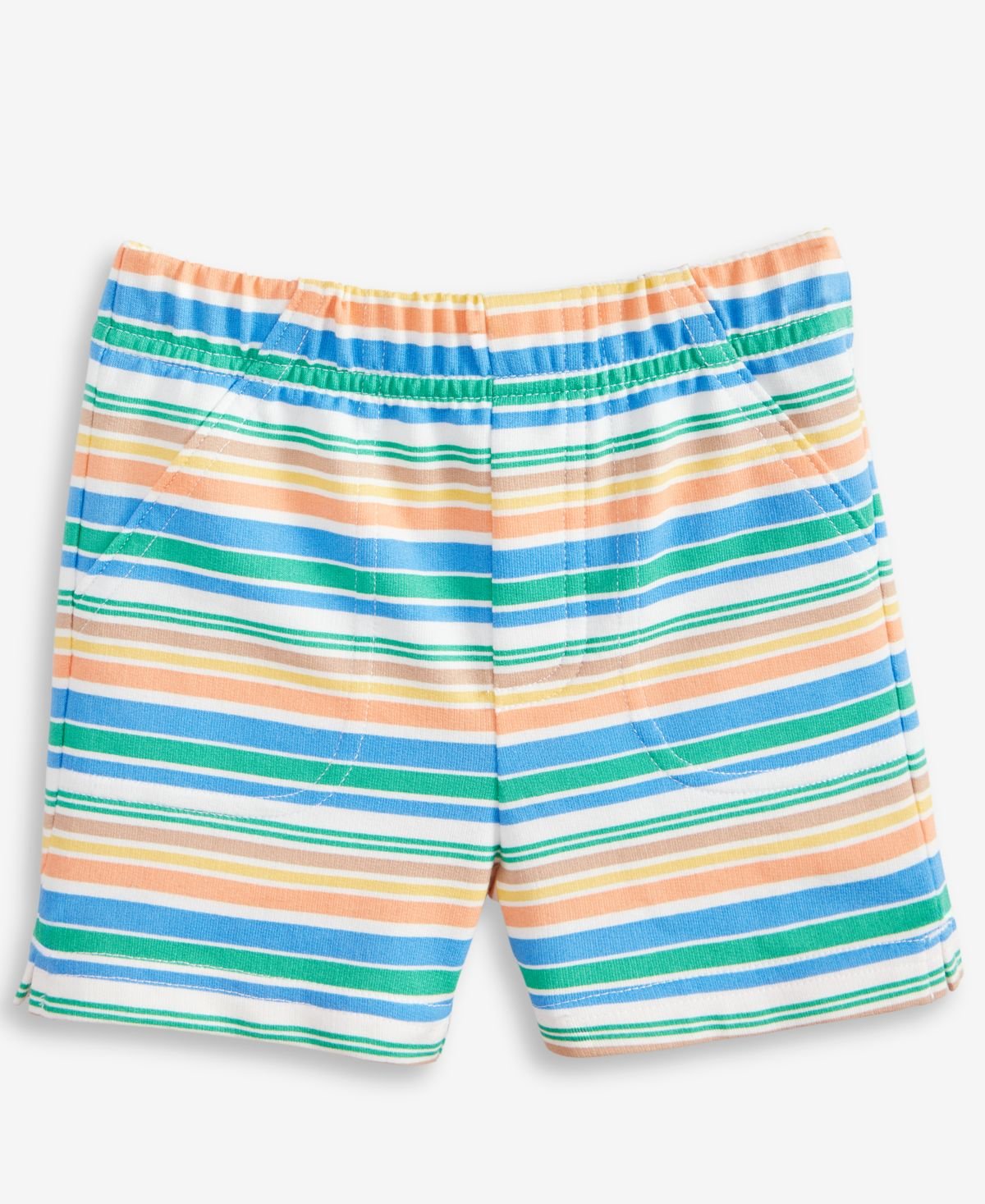 First Impressions Baby Boys Striped French Terry Angel White