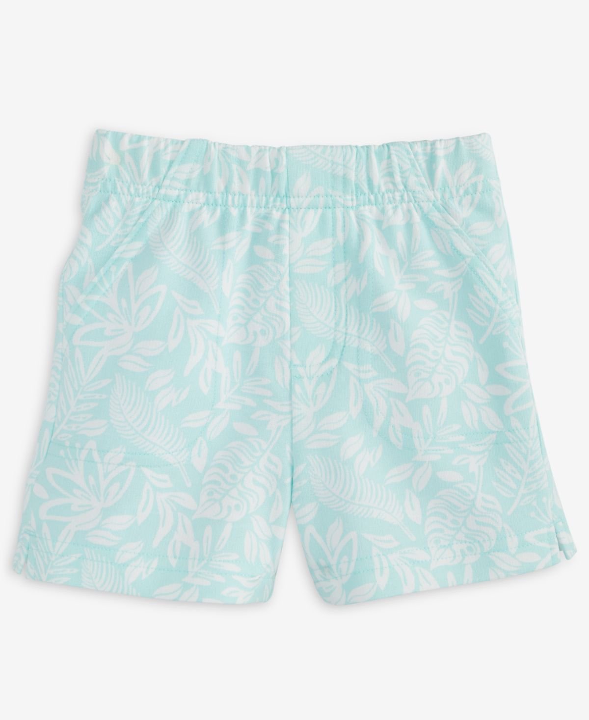 First Impressions Baby Boys Tonal Leaf-Print Sho Mist Teal