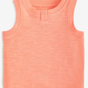 First Impressions Baby Boys Solid Henley Tank To Cool Cantaloupe