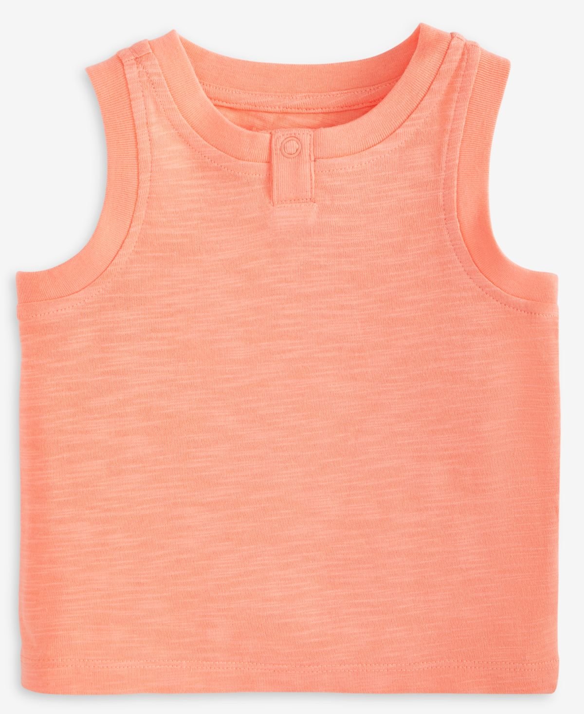 First Impressions Baby Boys Solid Henley Tank To Cool Cantaloupe