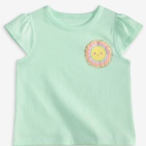 First Impressions Baby Girls Sun Smile Graphic T Mint Zing