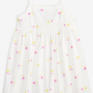 First Impressions Baby Girls Beach Printed Dress Angel White