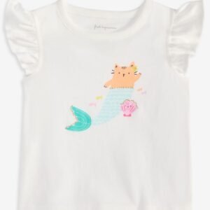 First Impressions Baby Girls Kitty Mermaid Graph Angel White