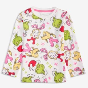 Epic Threads Girls Toddler 2T-4T Grinch and Angel White