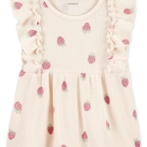 Carters Toddler Girls Strawberry-Print Cream