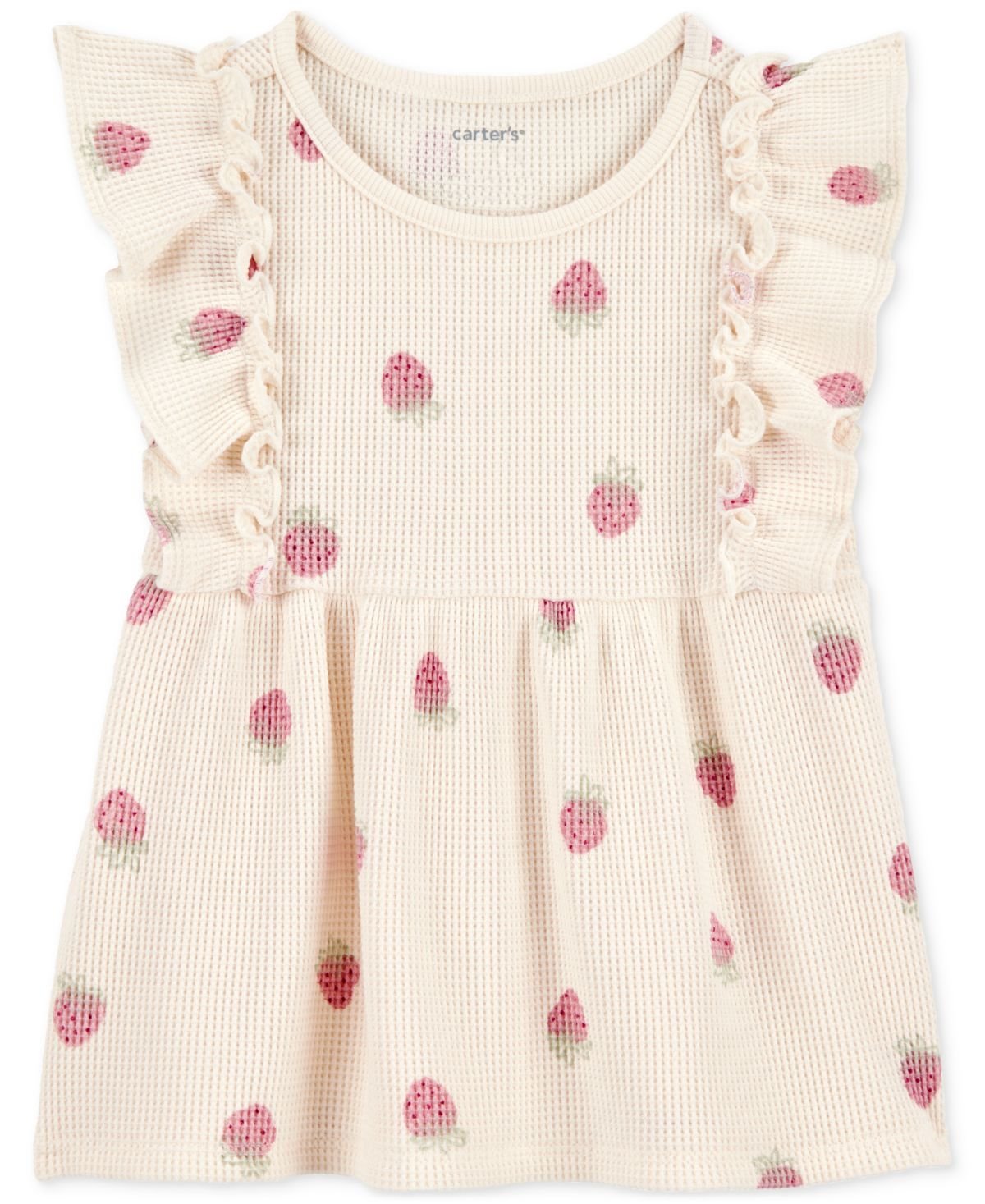 Carters Toddler Girls Strawberry-Print Cream
