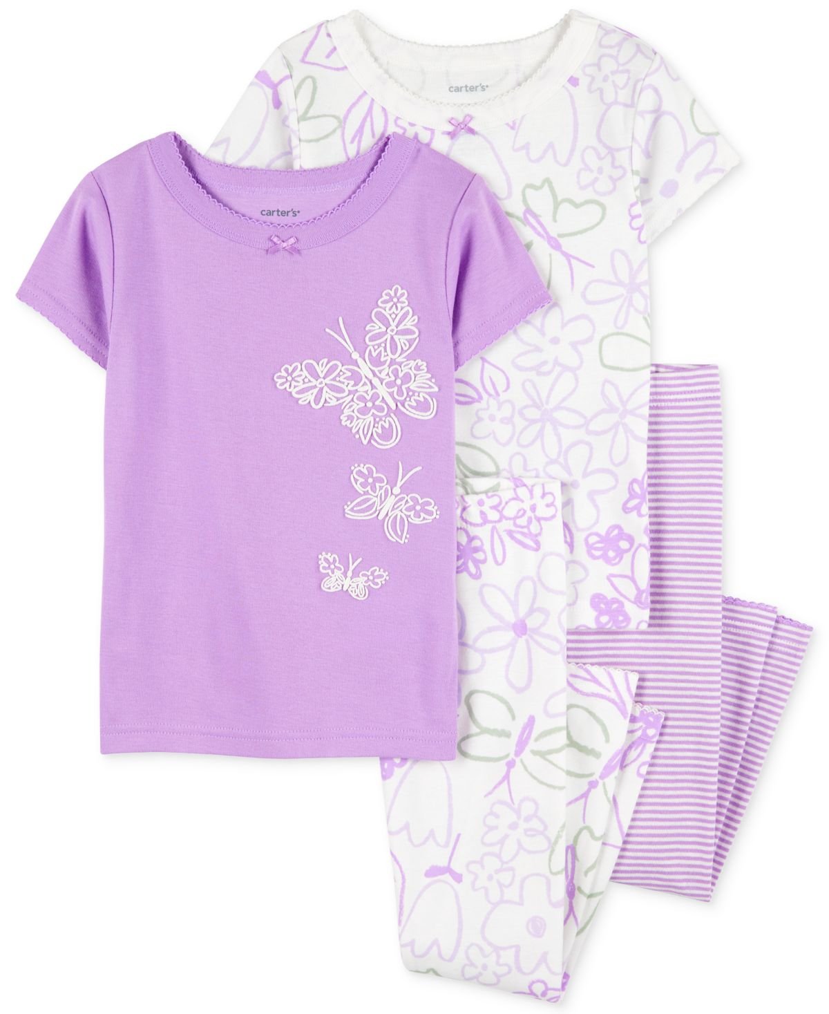 Carters Toddler Girls Floral Butterfly Purple
