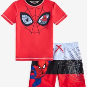 Spider-Man Little Boys Rash Guard Swim Red