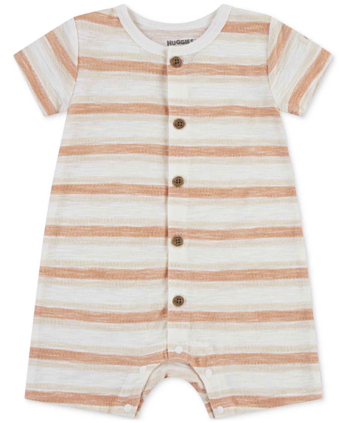 Huggies Baby Boys Cotton Striped Rompe Bronze 0-3M