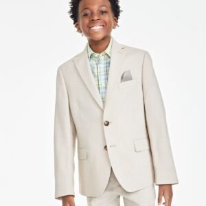 B By Brooks Brothers Big Boys Classic Fit Linen Sui Blue