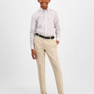 B By Brooks Brothers Big Boys Classic Fit Machine W Blue