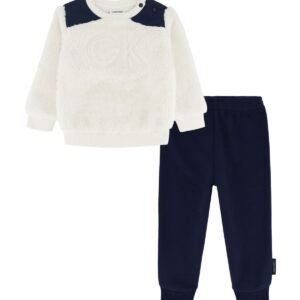 Calvin Klein Calvin Klein Baby Boy Sherpa a Antique WhiteNavy Blazer