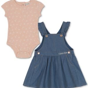 Calvin Klein Baby Girls 2-Pc. Ribbed Bodysu Assorted