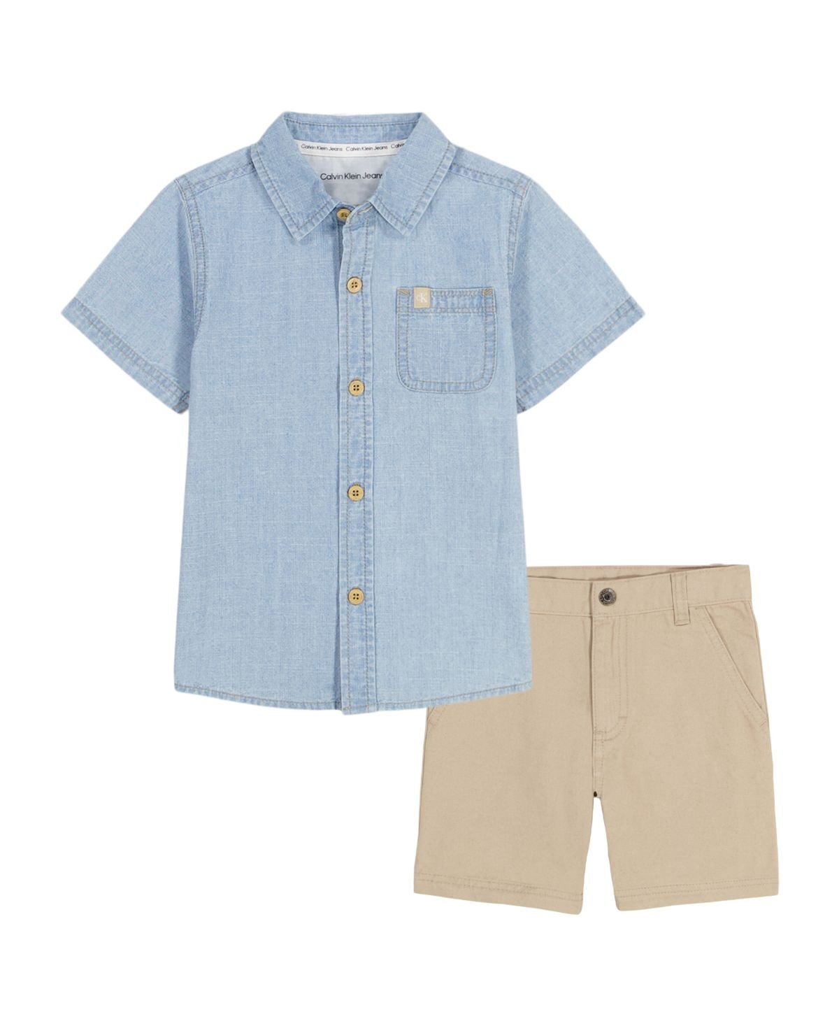 Calvin Klein Calvin Klein Baby Boys 2-Piece Light blue denim, Crockery