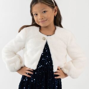 Rare Editions Girls 2T-6X Embellished Long-S Ivory