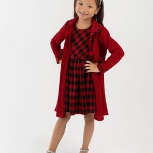Rare Editions Girls 2T-6X 2-Piece Long-Sleev Red