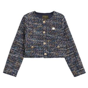 GUESS Big Girls Tweed Long Sle Blue