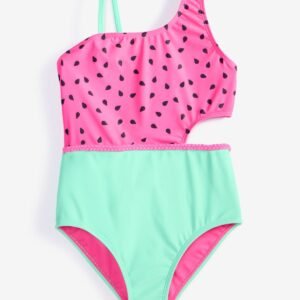 Breaking Waves Big Girls Watermelon One-Piece Multi