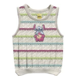 Disney Big Girls Stitch Embroi Off white