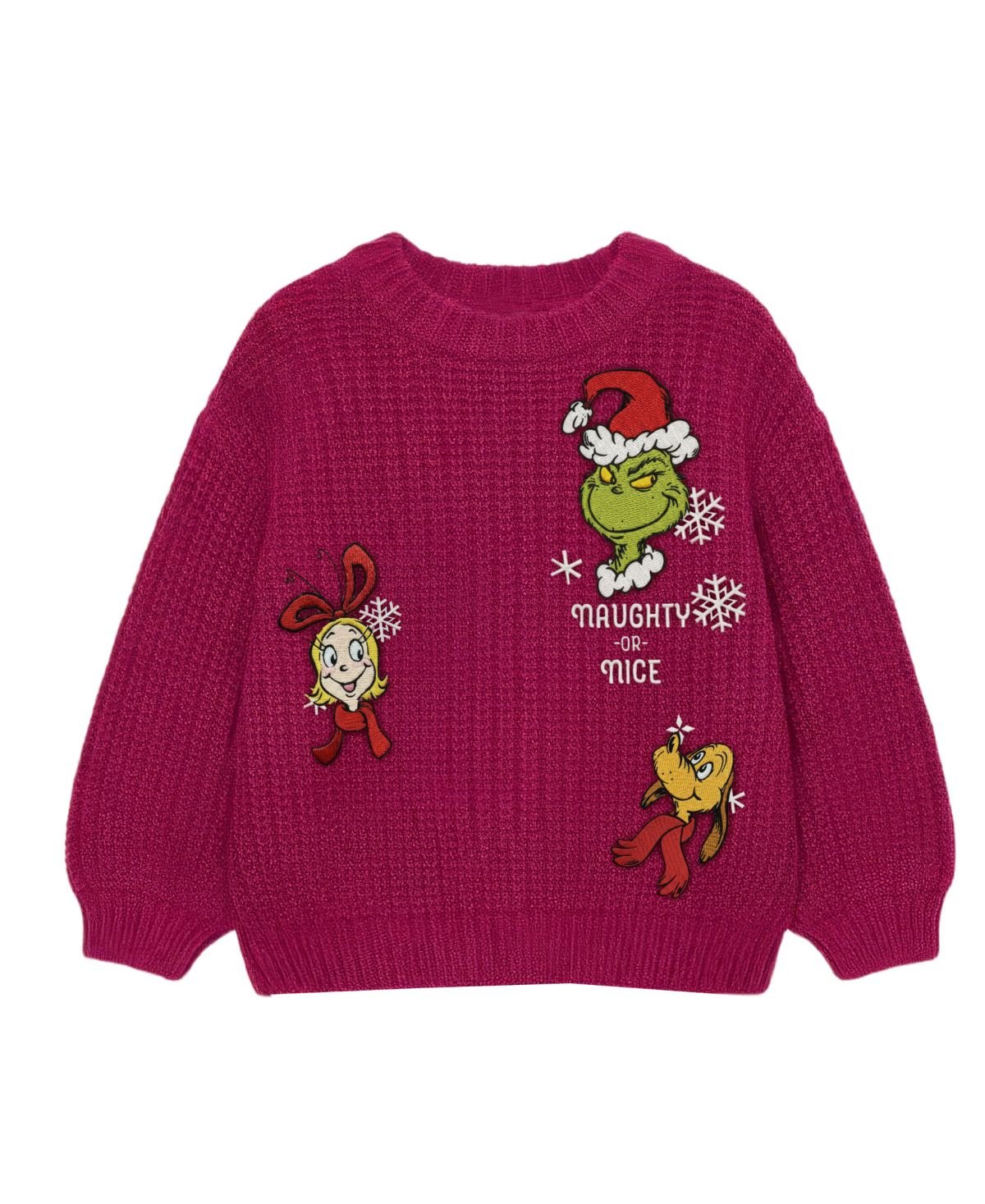 Kate Mack Girls 2T-6X Grinch Long-Sleev Magenta