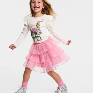 The Grinch Girls 2T-6X 2-Piece Long-Sleev IvoryPink